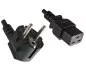 Mobile Preview: Power Cord CEE 7/7 90° to C19, 1mm², VDE, black, length 1,80m